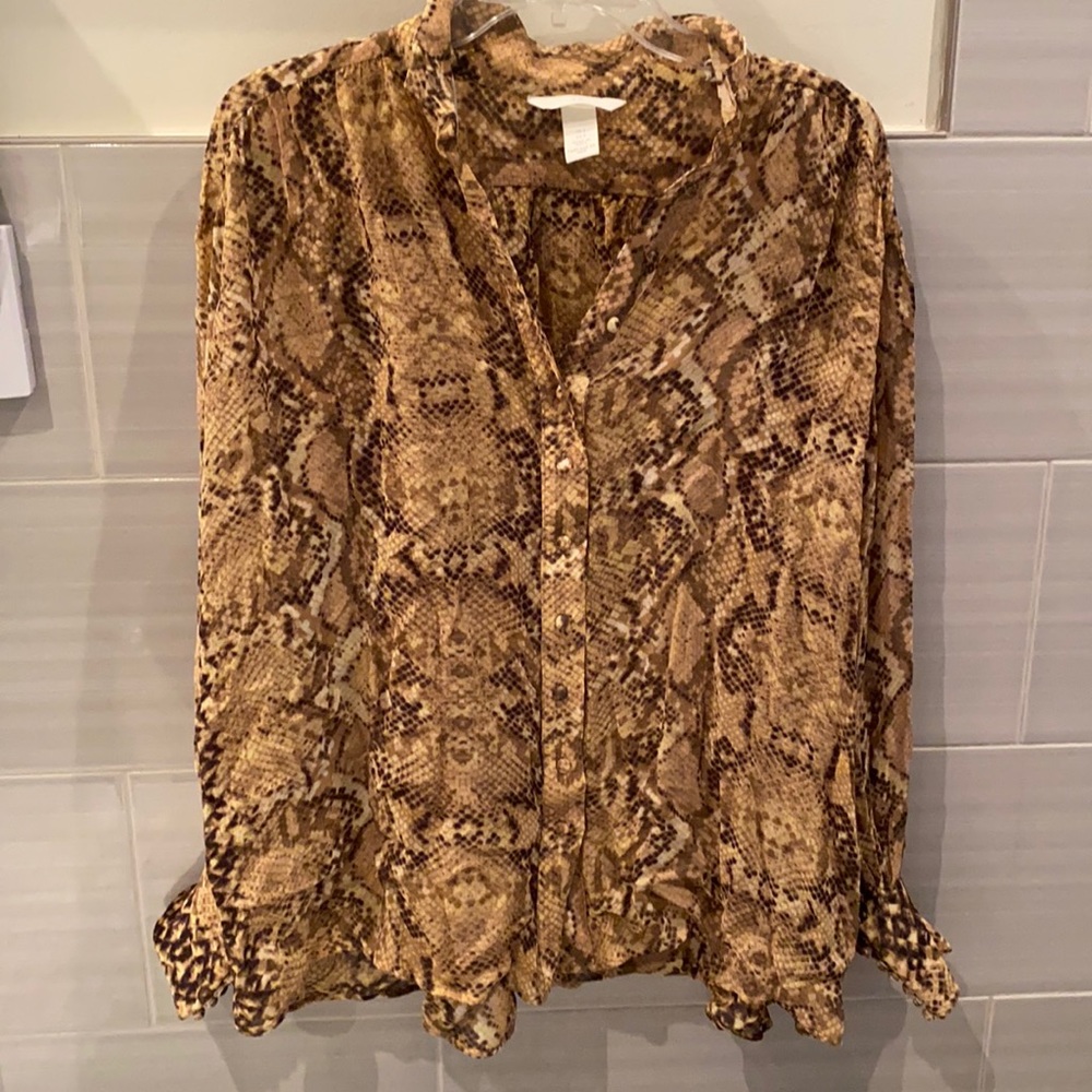 NWOT H&M Oversized Airy Chiffon Blouse - Picture 2 of 5